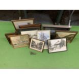 A LARGE QUANTITY OF OILS, WATERCOLOURS AND PRINTS TO INCLUDE HOUSES, RURAL SCENES, ETC