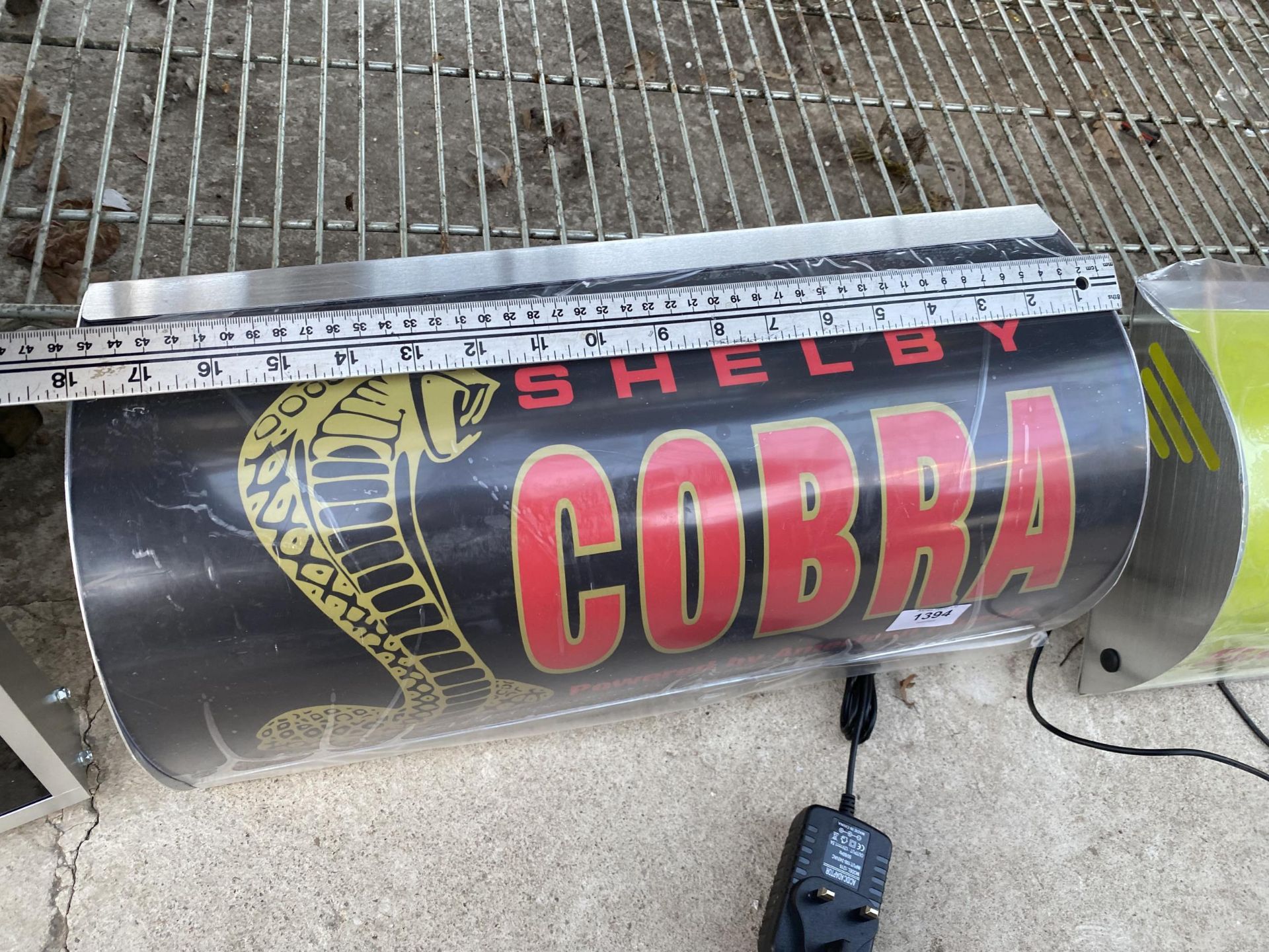 AN ILLUMINATED 'COBRA' SIGN WITH PLUG AND LEAD - Image 3 of 3
