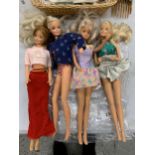 FOUR 1990'S BARBIE STYLE FASHION DOLLS