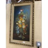 A MODERN GILT FRAMED STILL LIFE OIL ON CANVAS, SIGNED RUGGERI