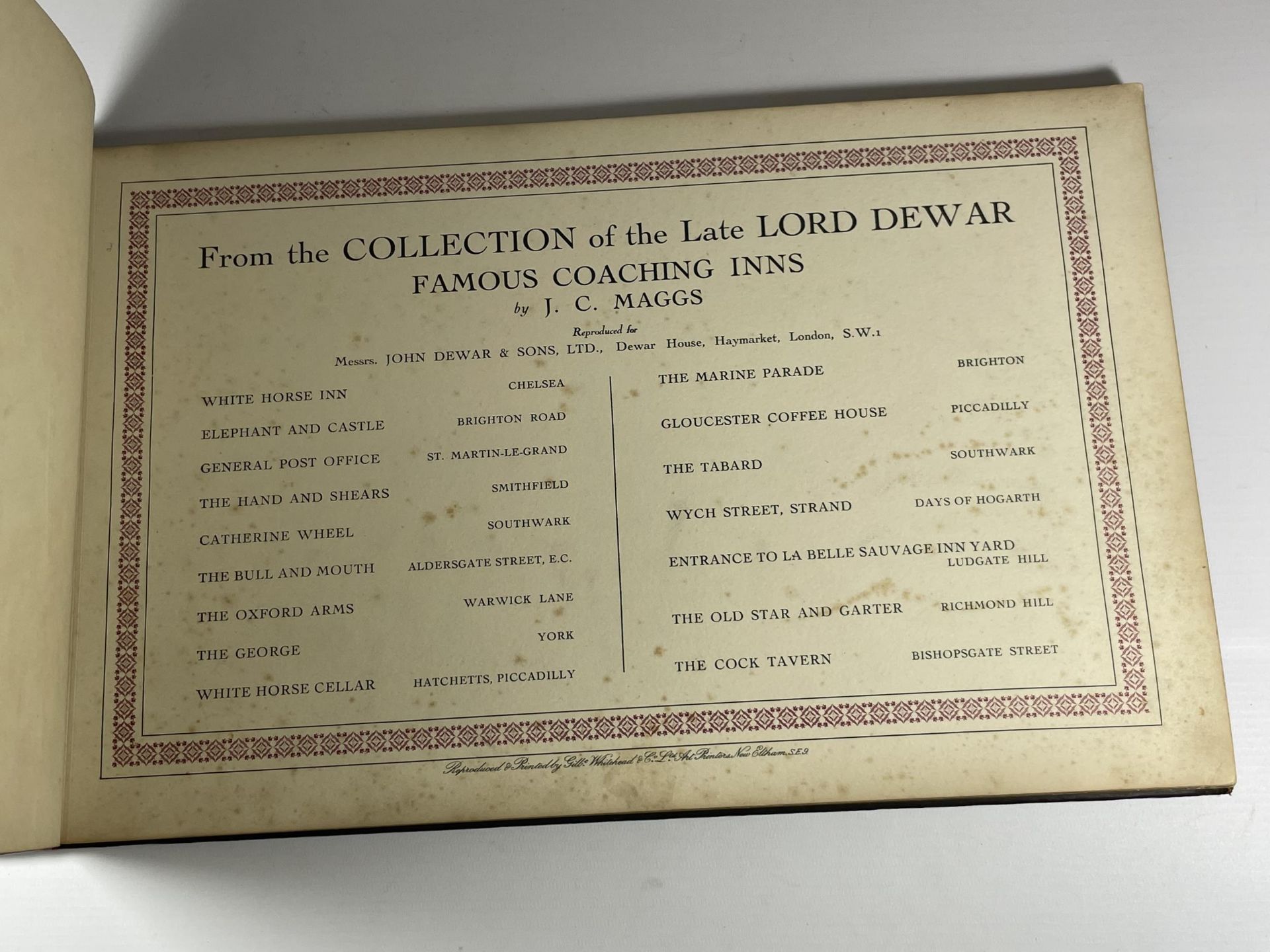 A RARE TOME OLD ENGLISH COACHING INNS MINT - COLLECTION OF LORD DEWAR - Image 2 of 3