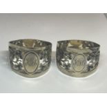 TWO HALLMARKED SHEFFIELD SILVER NAPKIN RINGS