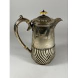 AN EDWARDIAN SILVER FLUTED DESIGN TEAPOT, HALLMARKS FOR SHEFFIELD, 1902, MAKERS JOSEPH ROGERS &