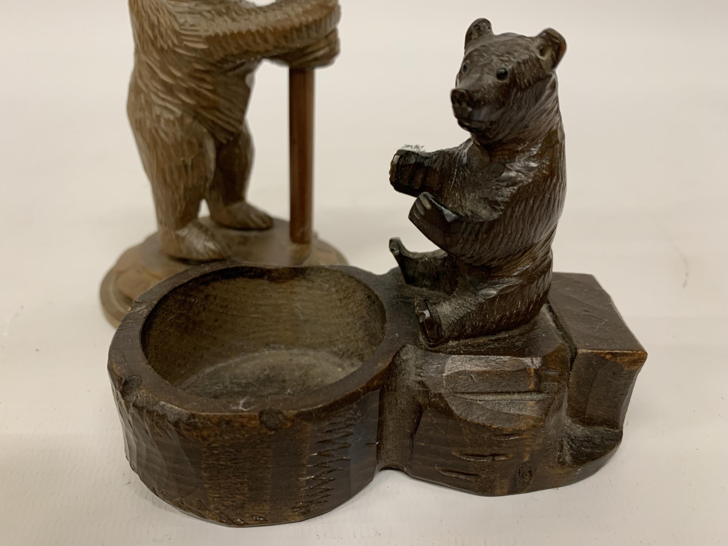 TWO BLACK FOREST BEARS, ONE BEING A PENCIL HOLDER - Bild 2 aus 3