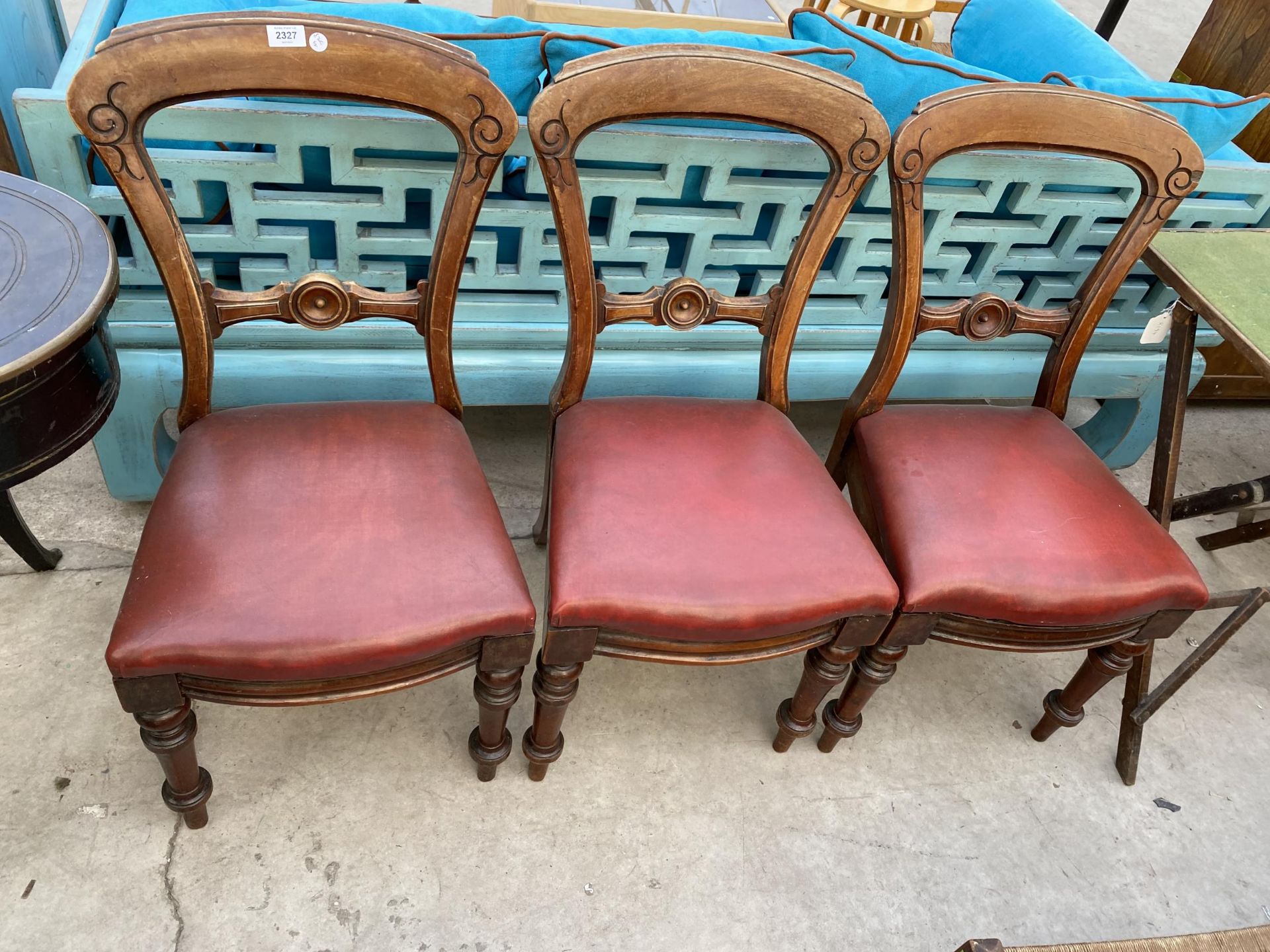 THREE VICTORIAN MAHOGANY DINING CHAIRS