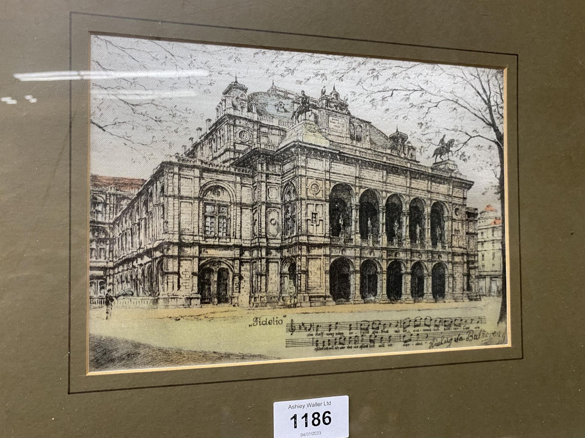 A FRAMED LUDWIG BEETHOVEN HOUSE PRINT - Image 2 of 2