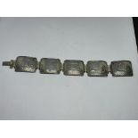 A THUNE NORWAY SILVER FIVE PANEL BRACELET IN A PRESENTATION BOX