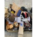 AN ASSORTMENT OF HOUSEHOLD CLEARANCE ITEMS TO INCLUDE MAKE UP AND A MOTORBIKE HELMET ETC