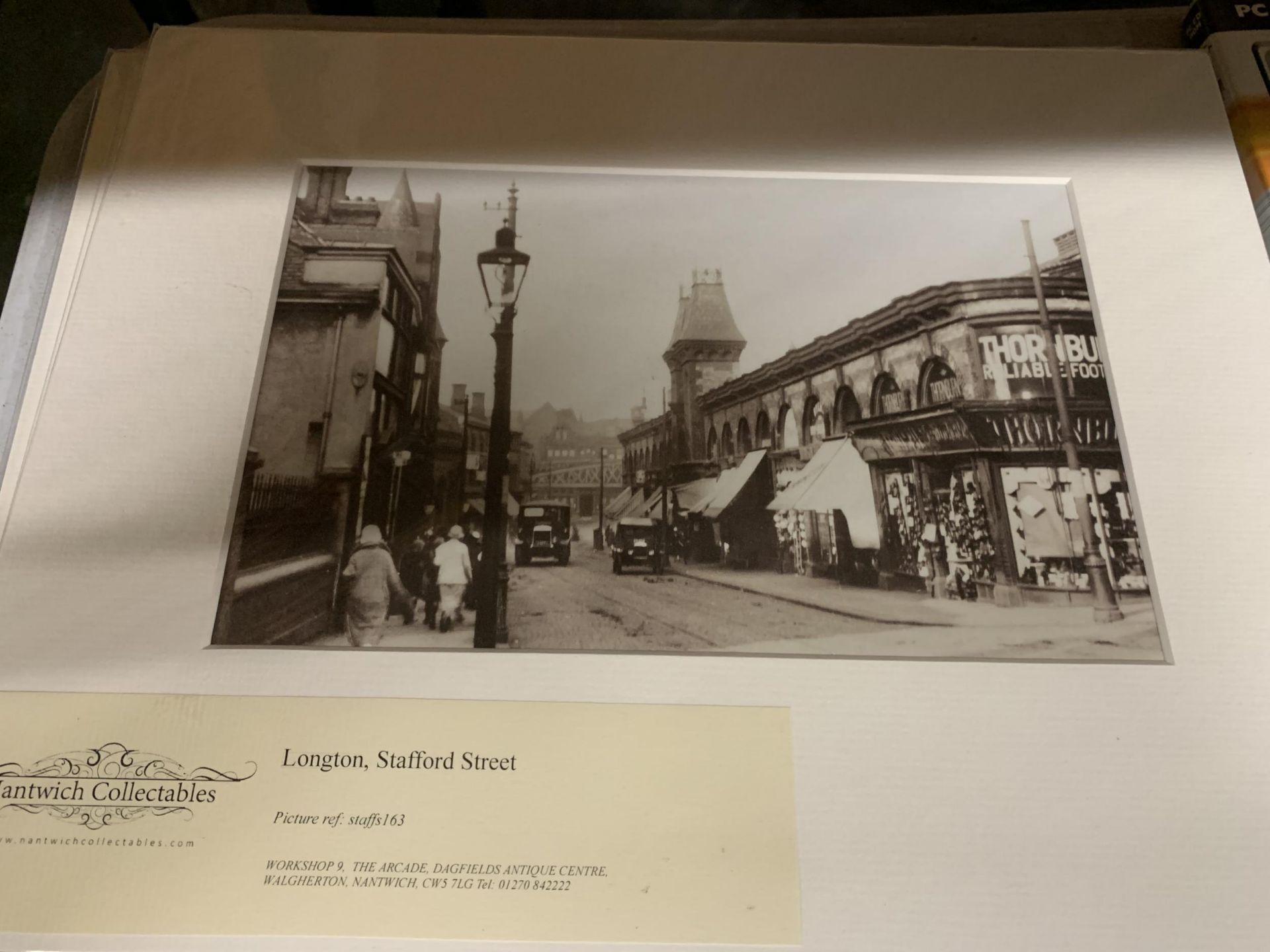 A COLLECTION OF HAND PRINTED SEPIA PHOTOGRAPHS IN CARDBOARD MOUNTS TO INCLUDE PICCADILLY, HANLEY, - Image 2 of 3