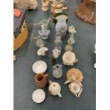 A QUANTITY OF MINIATURES TO INCLUDE A TEAPOT, JUGS, POTS, ETC