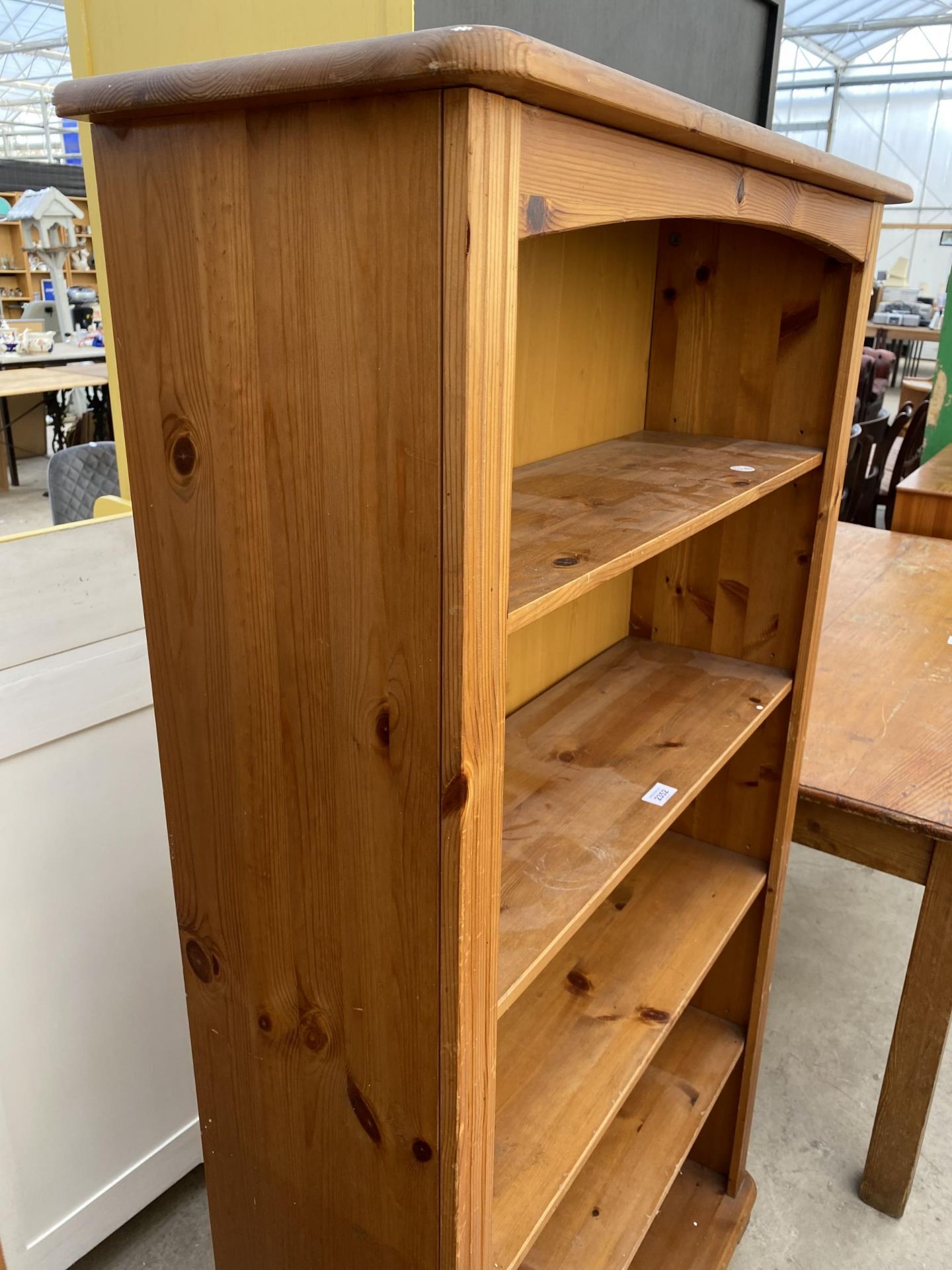 A MODERN PINE FIVE TIER OPEN BOOKCASE, 34" WIDE - Image 2 of 3