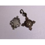 TWO VINTAGE HALLMARKED SILVER WATCH CHAIN FOBS