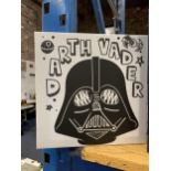 A 'DARTH VADER' PRINT ON CANVAS 25CM X 25CM