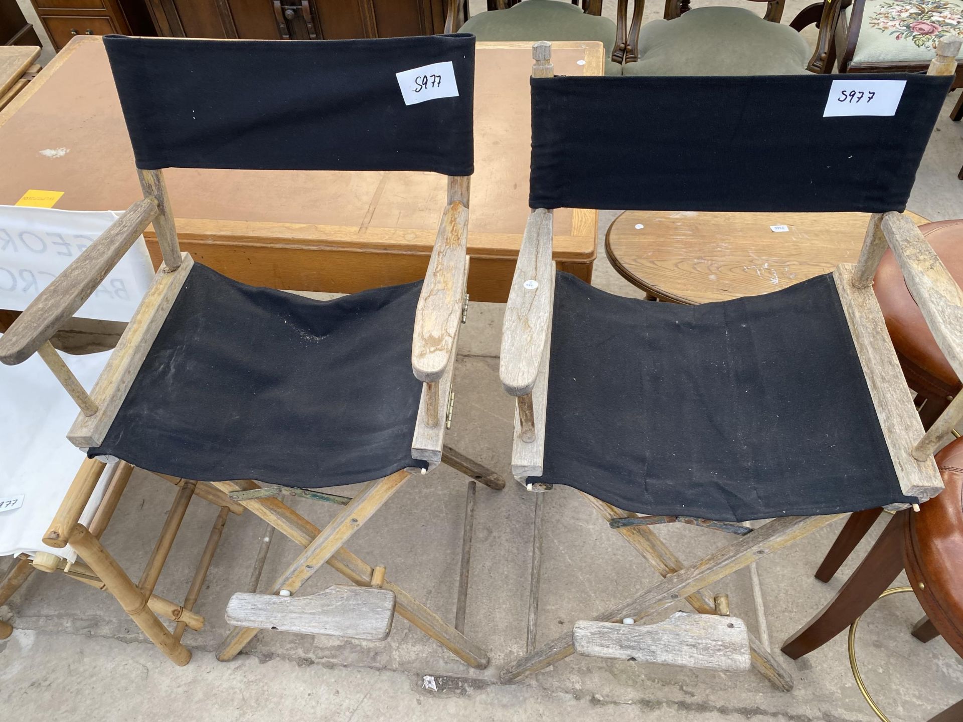 A BAMBOO FRAMED DIRECTORS CHAIR AND OTHER HIGH BACK DIRECTORS CHAIR - Image 4 of 4