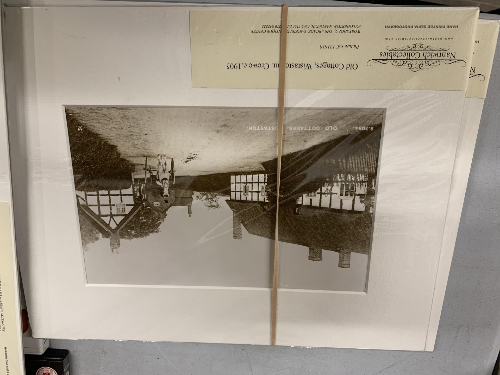 A COLLECTION OF HAND PRINTED SEPIA PHOTOGRAPHS IN CARDBOARD MOUNTS TO INCLUDE WELSH ROW, NANTWICH, - Image 3 of 4