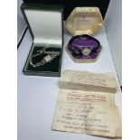 TWO WRIST WATCHES TO INCLUDE A VIDAR MARCASITE AND A SERVICES 17 JEWEL LEVER WITH ORIGINAL BOX AND