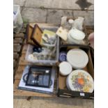 AN ASSORTMENT OF HOUSEHOLD CLEARANCE ITEMS TO INCLUDE CERAMICS AND FLATWARE ETC