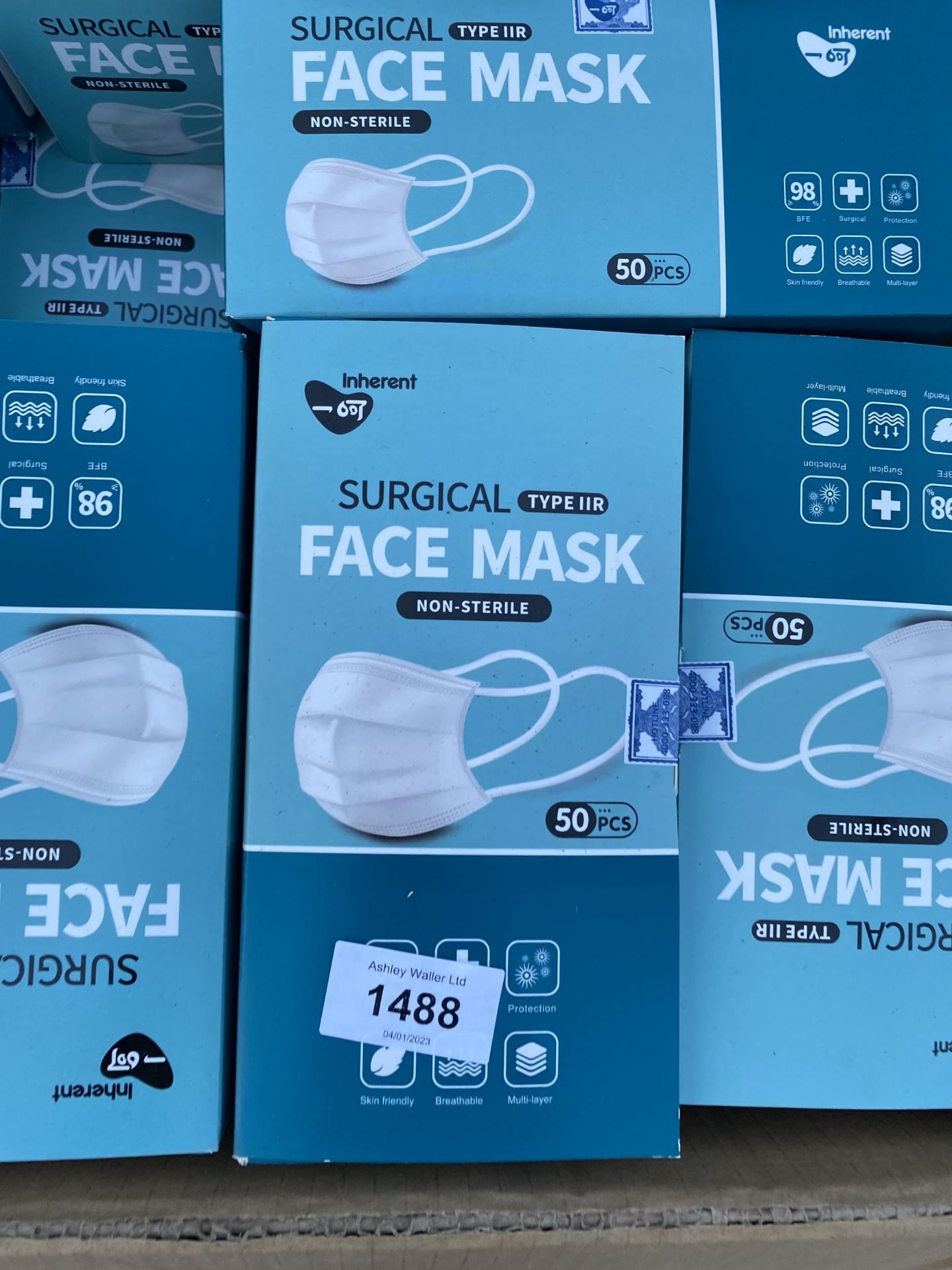 A LARGE QUANTITY OF SURGICAL FACE MASKS - Image 2 of 2