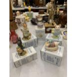 FIVE BOXED ROYAL ALBERT BEATRIX POTTER FIGURES TO INCLUDE LITTLE BLACK RABBIT, JEMIMA PUDDLEDUCK,