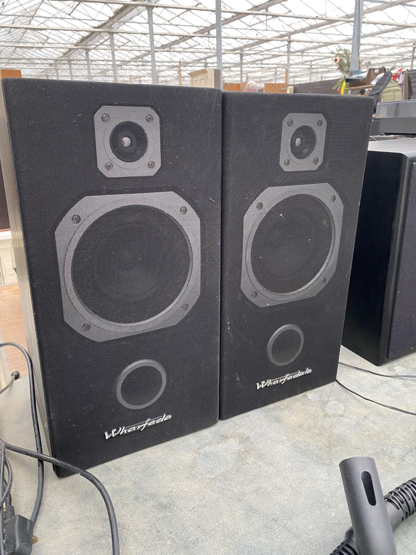 A LARGE PAIR OF WHARFEDALE SPEAKERS