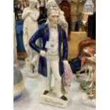 A MID 19TH CENTURY STAFFORDSHIRE POTTERY MODEL OF WELLINGTON