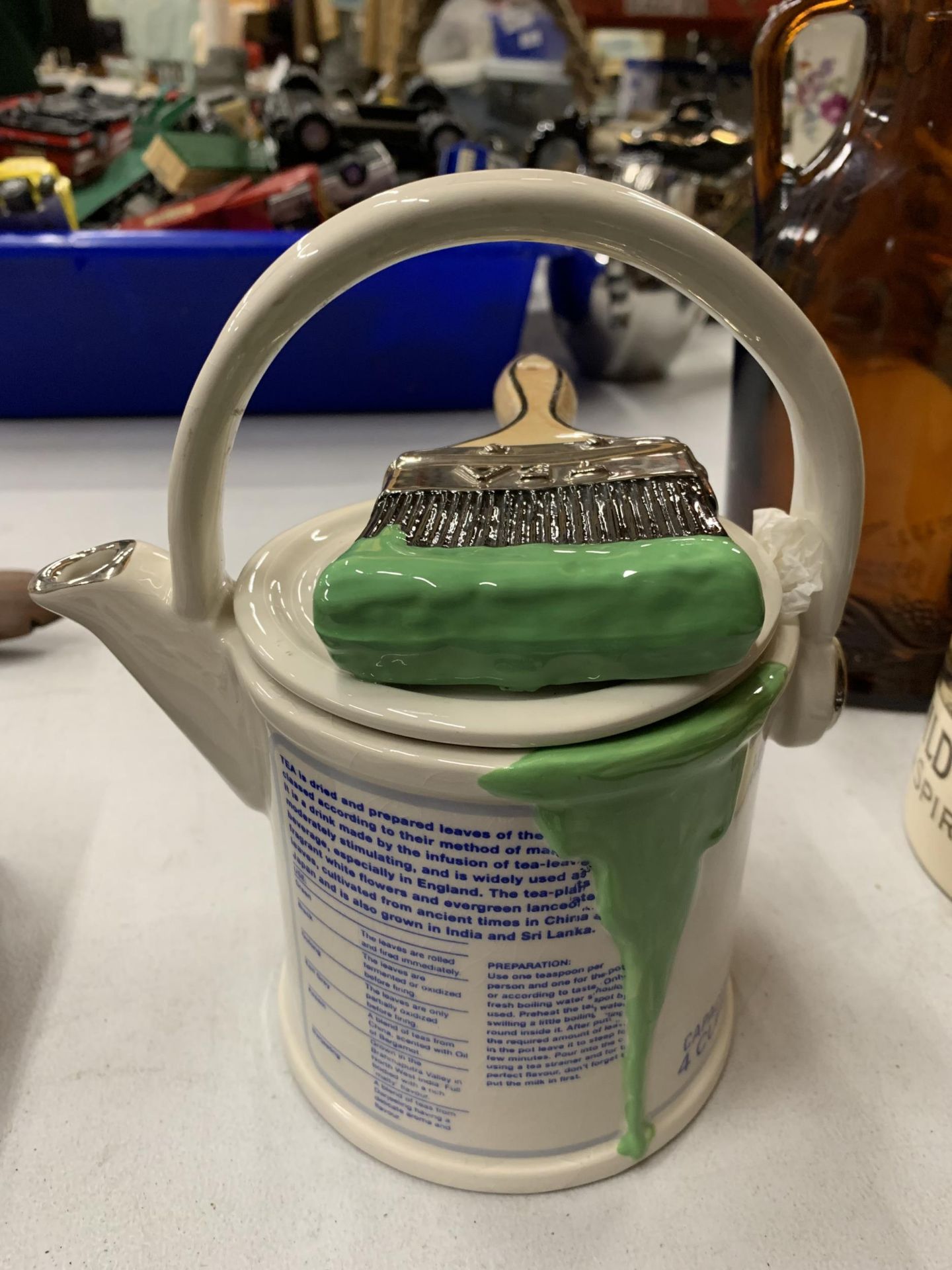 A QUIRKY CERAMIC PAINT POT AND PAINT BRUSH TEAPOT BY GROTHWEST CERAMICS - Image 3 of 3