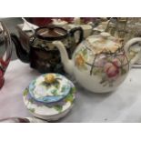 THREE TEAPOTS TO INCLUDE WINTON AND STAFFORDSHIRE