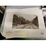 A COLLECTION OF HAND PRINTED SEPIA PHOTOGRAPHS IN CARDBOARD MOUNTS TO INCLUDE WELSH ROW, NANTWICH,