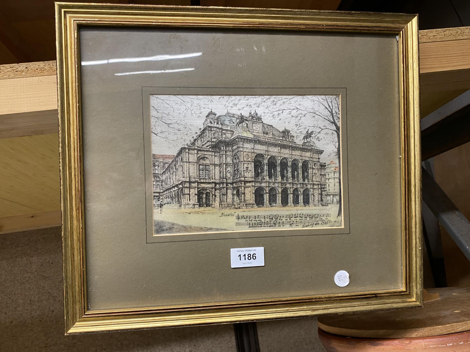 A FRAMED LUDWIG BEETHOVEN HOUSE PRINT