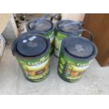 FOUR TUBS OF CUPRINOL FENCE CARE RUSTIC BROWN PAINT