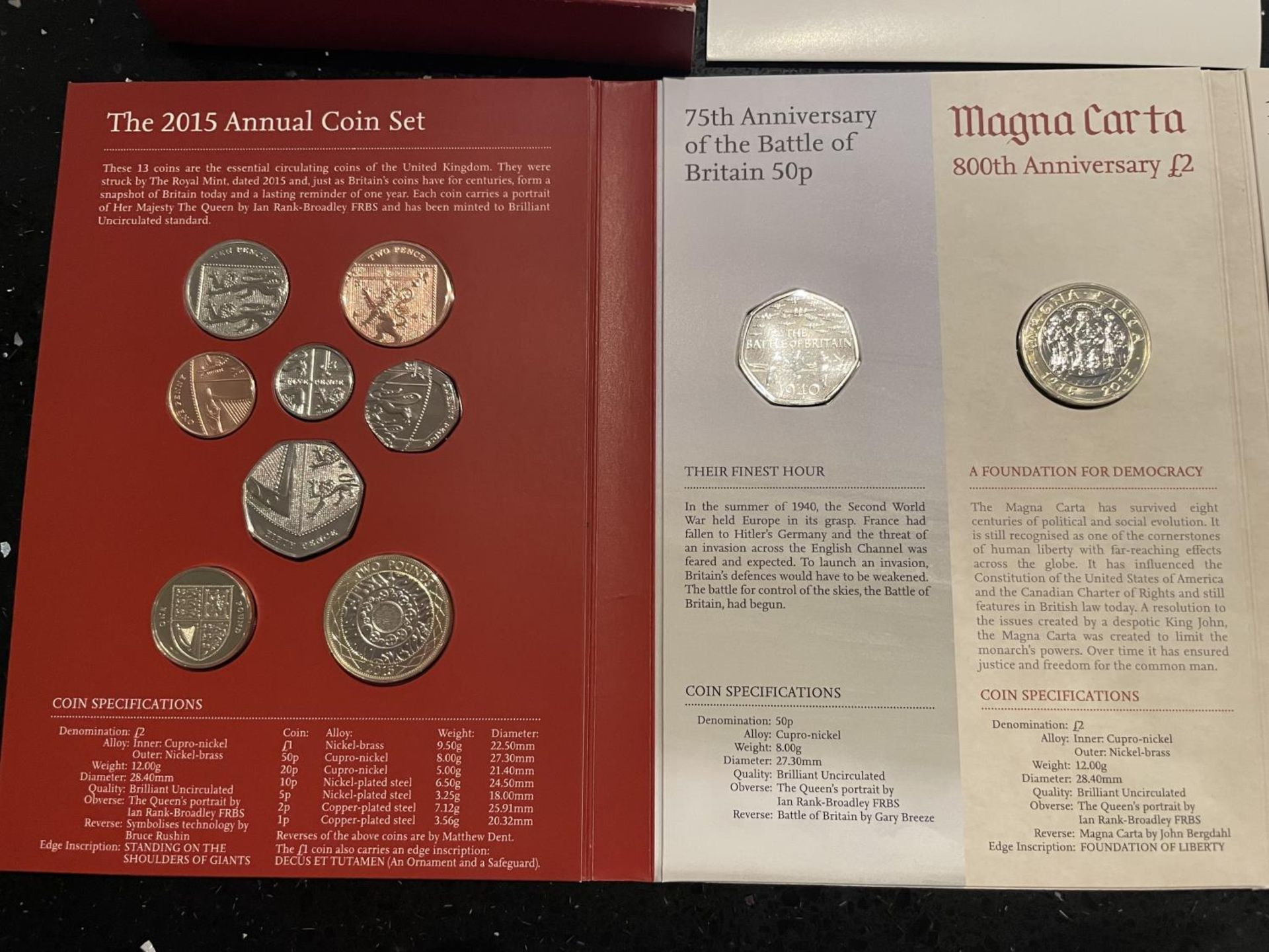 UK , ROYAL MINT , 2015 , ANNUAL COIN SET . PRISTINE CONDITION - Image 3 of 4