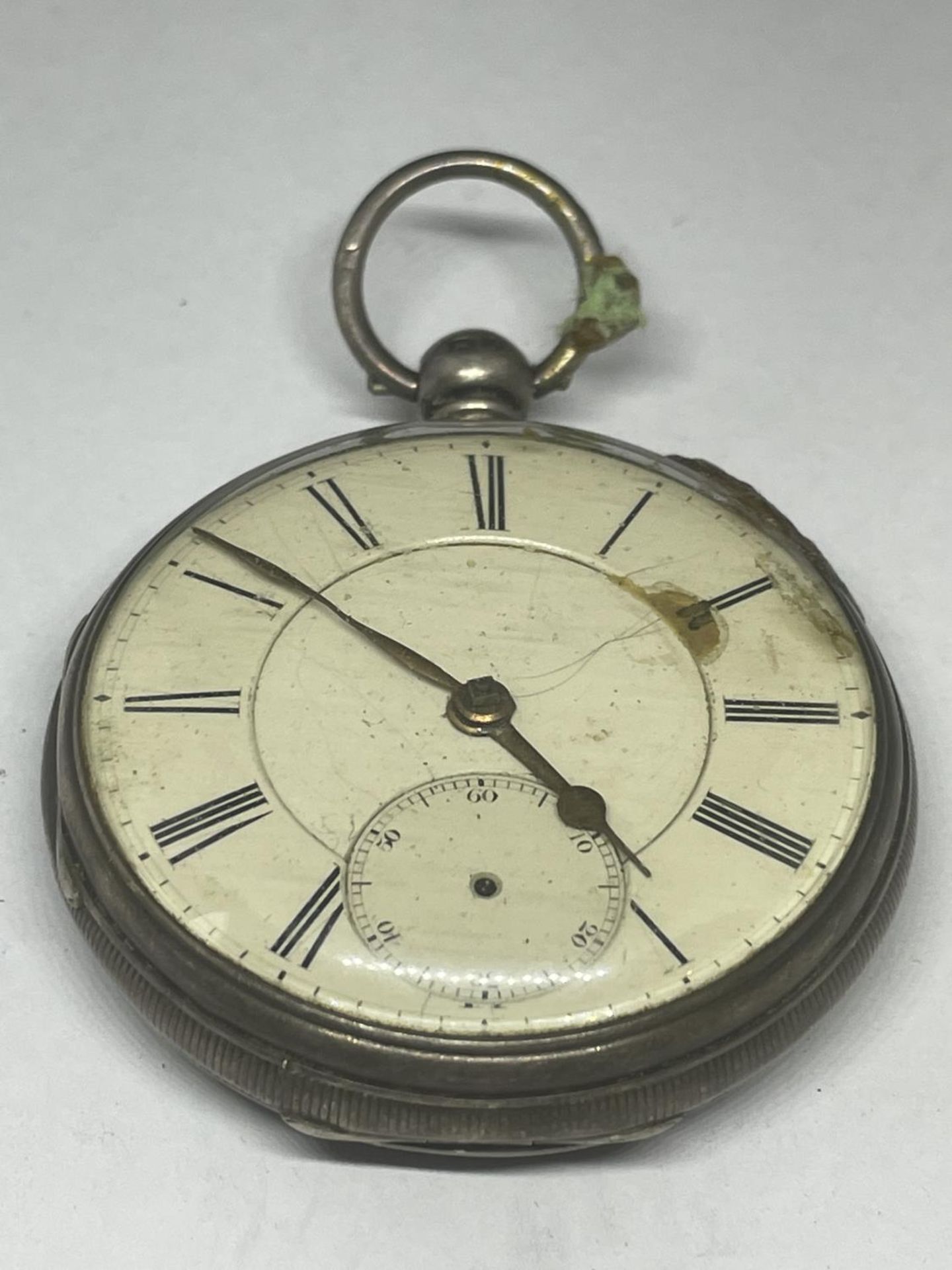 A LONDON HALLMARKED SILVER FUSEE MOVEMENT OPEN FACED POCKET WATCH