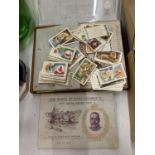 A COLLECTION OF CIGARETTE CARDS SOME IN ALBUMS TO INCLUDE THE REIGN OF KING GEORGE V SILVER