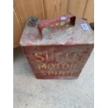 A VINTAGE SHELL FUEL CAN (MISSING CAP)