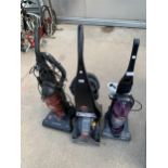 THREE VACUUM CLEANERS TO INCLUDE A BISSELL CARPET CLEANER, VAX AND BISSELL BAGLESS VACUUM