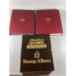THREE STAMP ALBUMS TO INCLUDE 2 X GREAT BRITAIN STAMP ALBUMS AND FURTHER BLANK STANLEY GIBBONS ALBUM