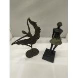 A PAIR OF BRONZE STYLE DANCERS