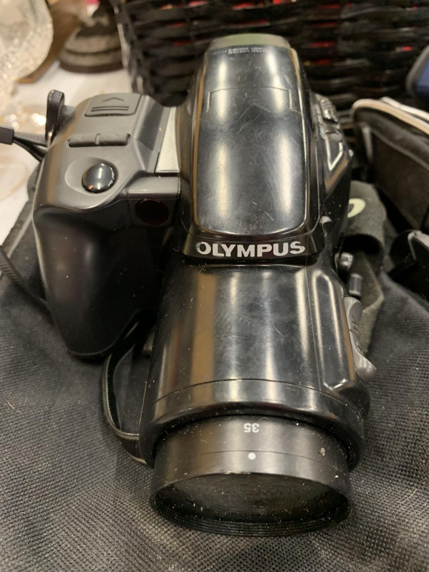 A VINTAGE OLYMPUS ZOOM CAMERA, MAXIM DIGITAL CAMERA, FUJIFILM HS 10 AND A SAMSUNG ZOOM LENS, THREE - Image 2 of 10