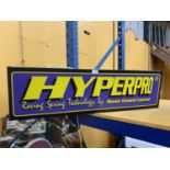 A LARGE 'HYPERPRO' ILLUMINATED SIGN, 100 X 28 X 14CM, AS NEW AND WORKING AT TIME OF CATALOGUING