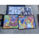 AN ASSORTMENT OF FRAMED CARTOON PRINTS