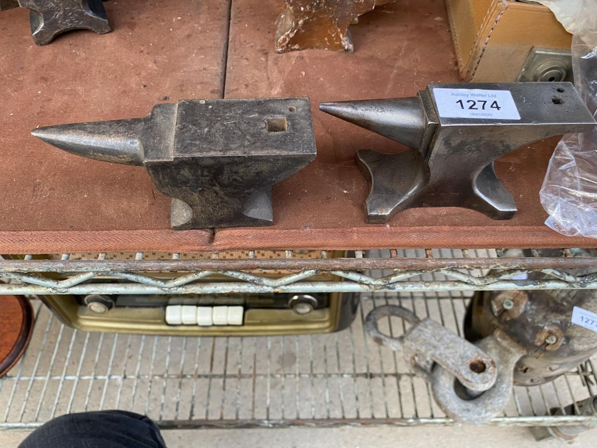 TWO MINIATURE HEAVY SAMPLE ANVILS
