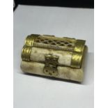 A BONE AND BRASS BOUND BOX