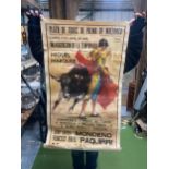 TWO POSTERS ONE DEPICTING A BULL FIGHT THE OTHER NURSERY RHYMES