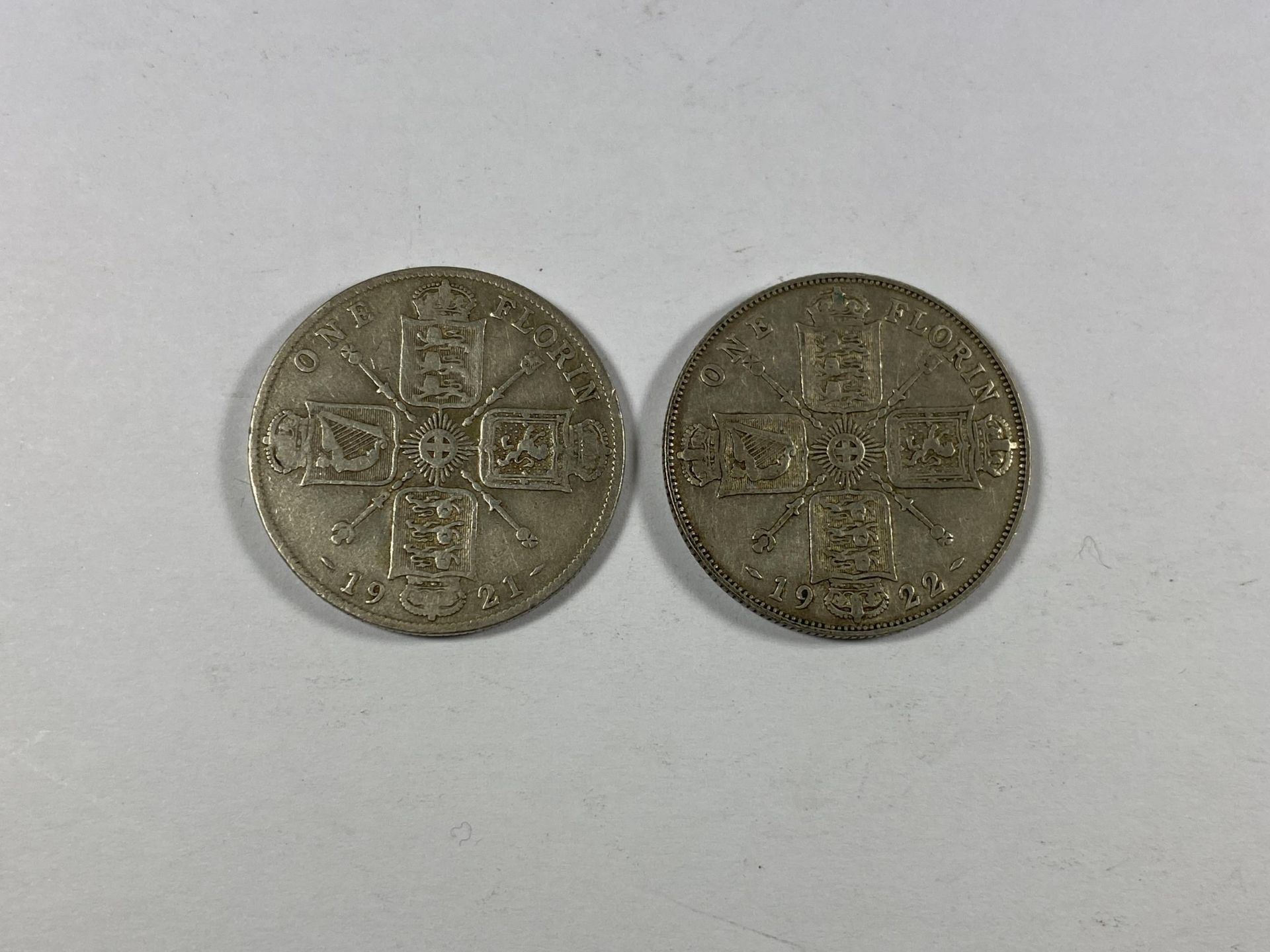 TWO HALF SILVER FLORINS - 1921 & 1922