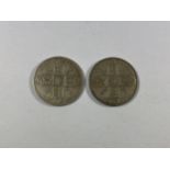 TWO HALF SILVER FLORINS - 1921 & 1922