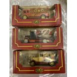 THREE BOXED 'VILLAGE COLLECTION' VINTAGE STYLE VANS