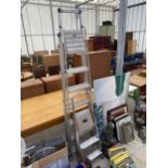 A SIX RUNG ALUMINIUM STEP LADDER AND A FURTHER TWO RUNG STEP LADDER