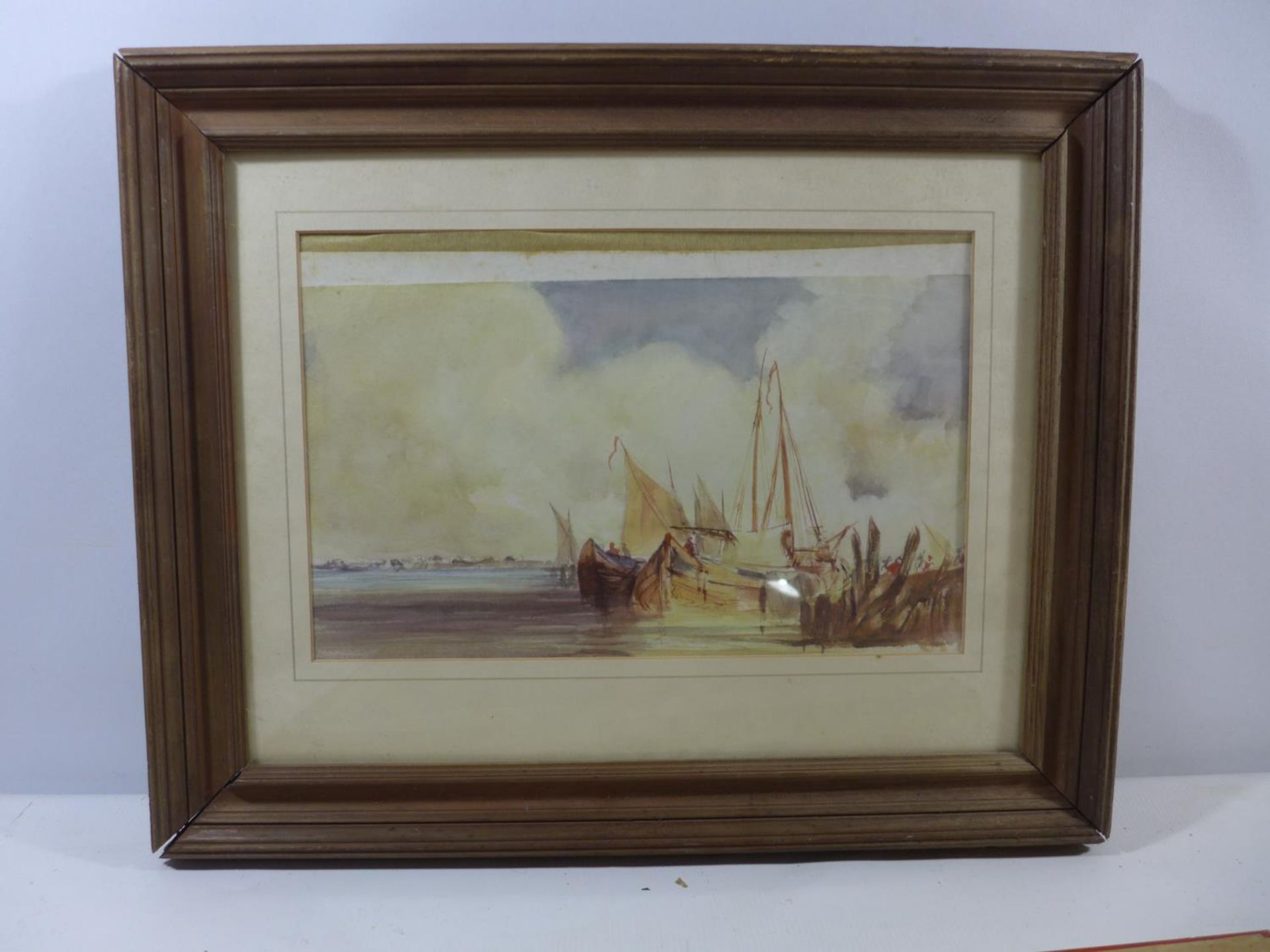 TWO WATERCOLOURS OF SHIPPING SCENES, FRAMED AND GLAZED - Image 2 of 2