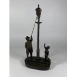 A B.A ORMOND BRONZE EFFECT MODEL OF A LAMPLIGHTER, LIMITED EDITION /5000, SIGNED TO BASE, HEIGHT