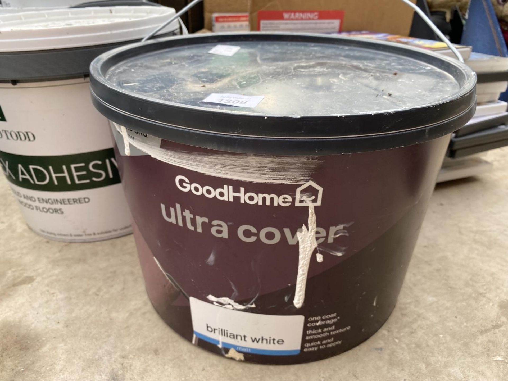 FIVE TUBS OF FLEX ADHESIVE AND A TUB OF WHITE PAINT - Image 3 of 4